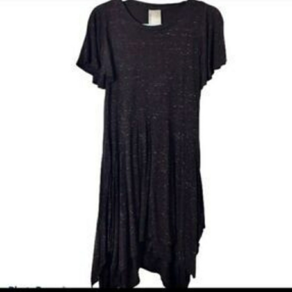 Chelsea & Violet Layered Black Heathered Dress Sz M